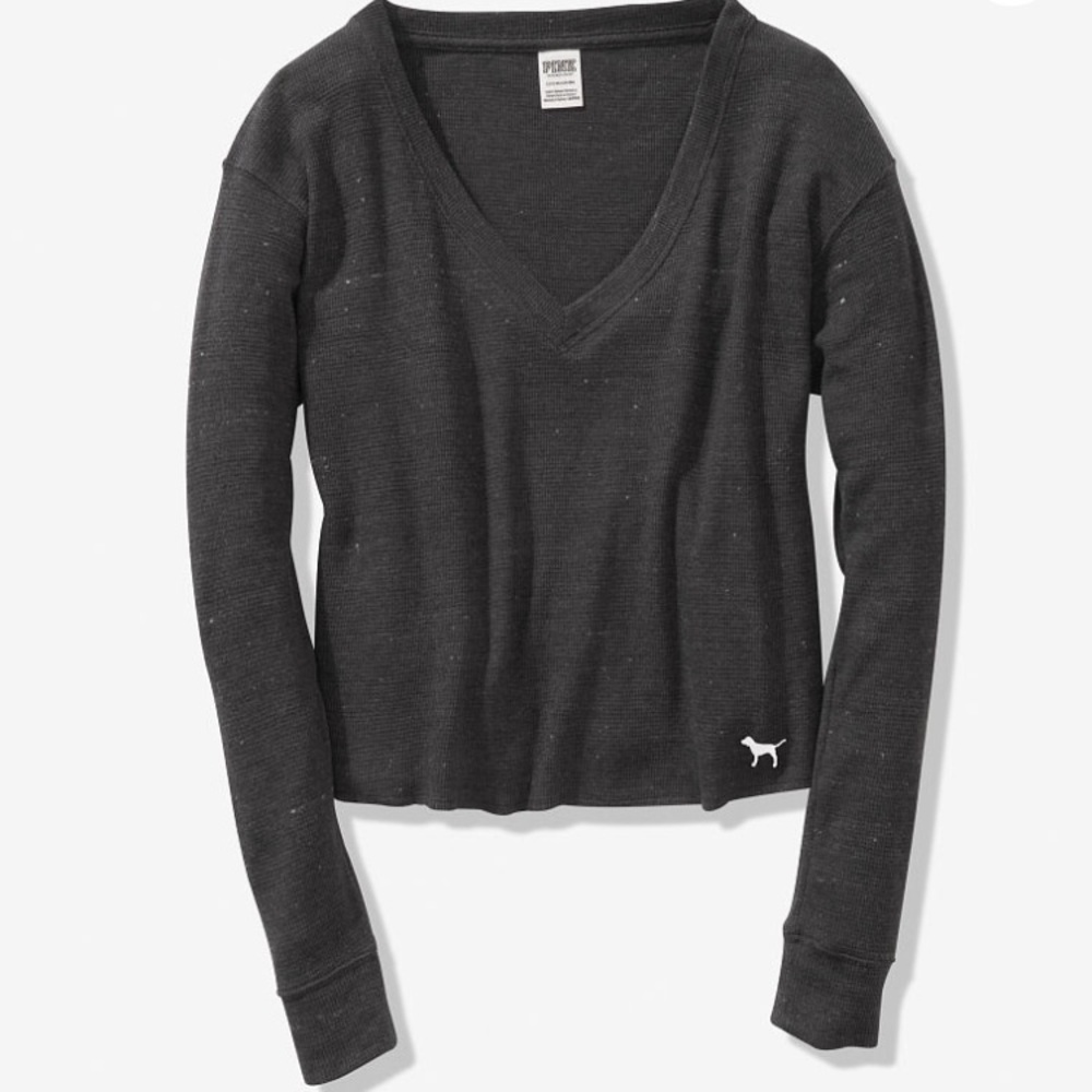 VS Pink Victoria’s Secret Crop Sweater Waffle Tee